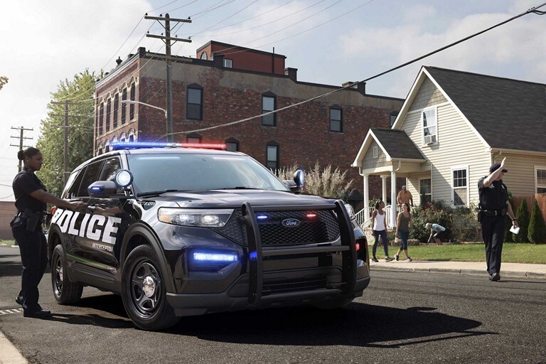 Ford police interceptor utility on patrol