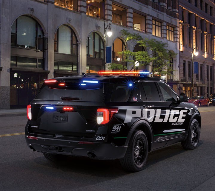 Ford Police Vehicles Tested Street Proven Ford Police Interceptor Utility Patrolling A City Street