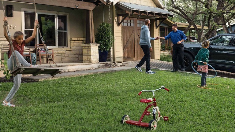 Kids playing in yard