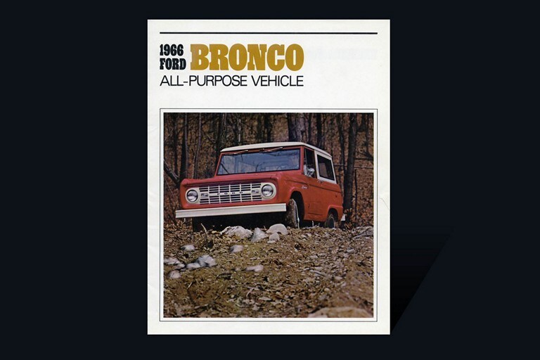 tapa del folleto de vehículos Ford Bronco 1966