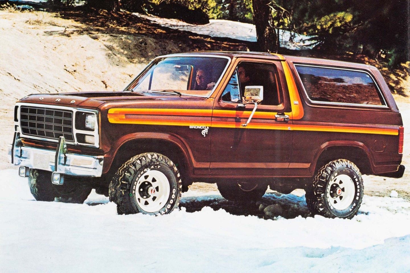 1980 Ford Bronco Free Wheeling package with striping kit