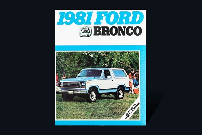 tapa del folleto del vehículo Ford Bronco 19 81 