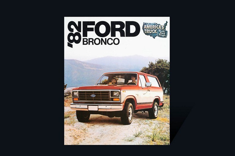 tapa del folleto del vehículo Ford Bronco 19 82 