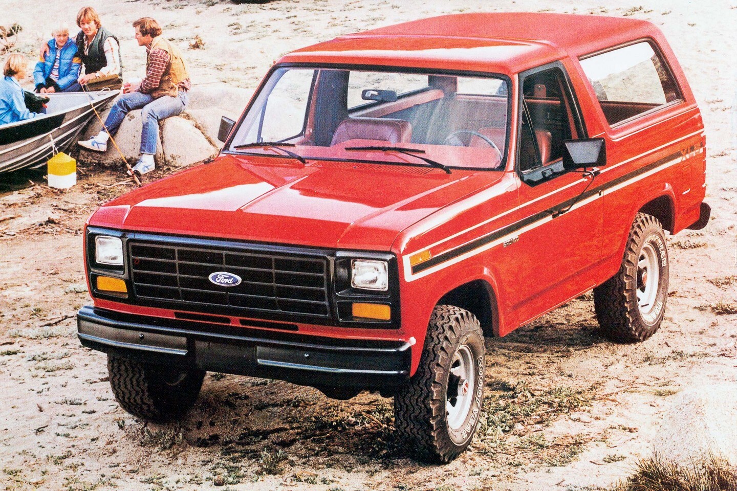 1983 Ford Bronco X L S in candy apple red with black out treatment