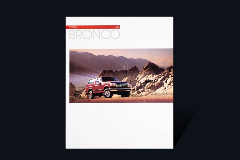 tapa del folleto del vehículo Ford Bronco 19 93 