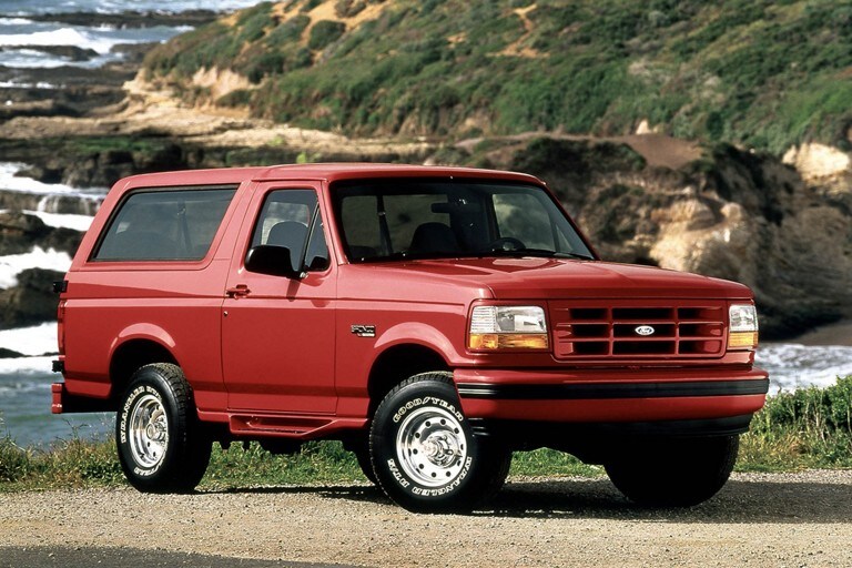 1996 Ford Bronco X L T Sport in bright red clear coat 
