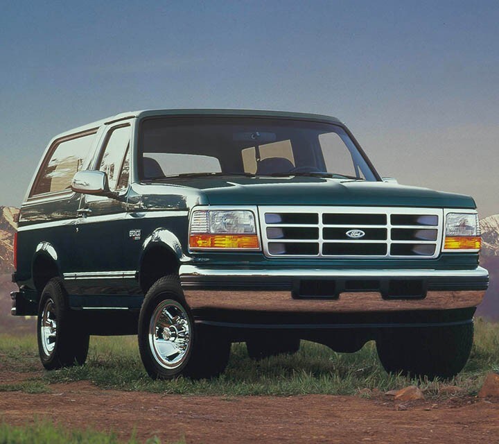 1996 Ford Bronco shown in pacific green clear coat metallic 
