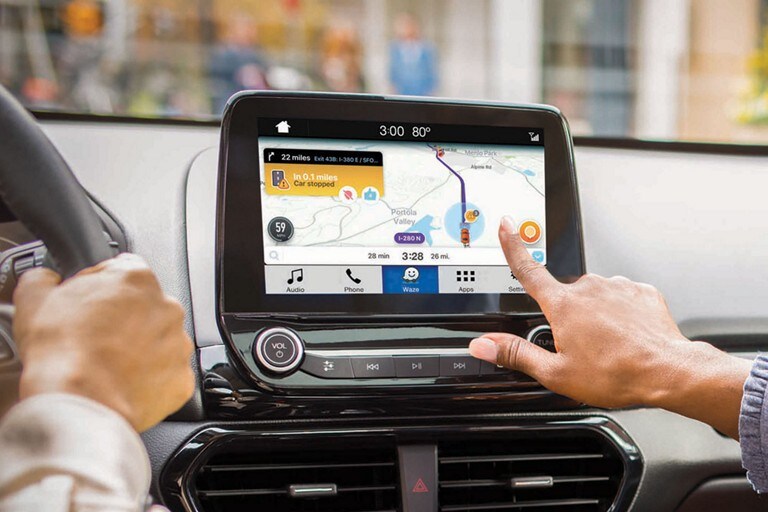 Available waze app on touchscreen