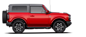 Se muestra una Ford Bronco Outerbanks 2022 en Race Red