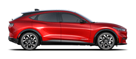 Se muestra una Ford Mustang Mach-E 2022 en Rapid Red