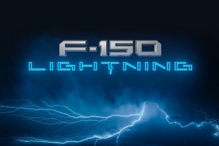 Lightning strike background with F-150 logo