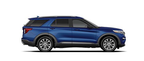 Se muestra una Ford Explorer Limited 2021 en Atlas Blue
