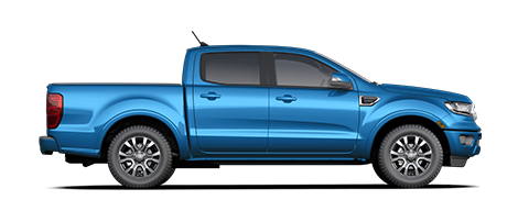2021 Ford Ranger Lariat shown in Velocity Blue  