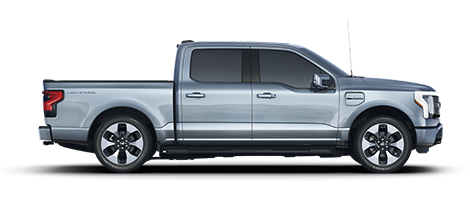 Se muestra una Ford F-150 Lightning 2022 en Ice Blue Silver