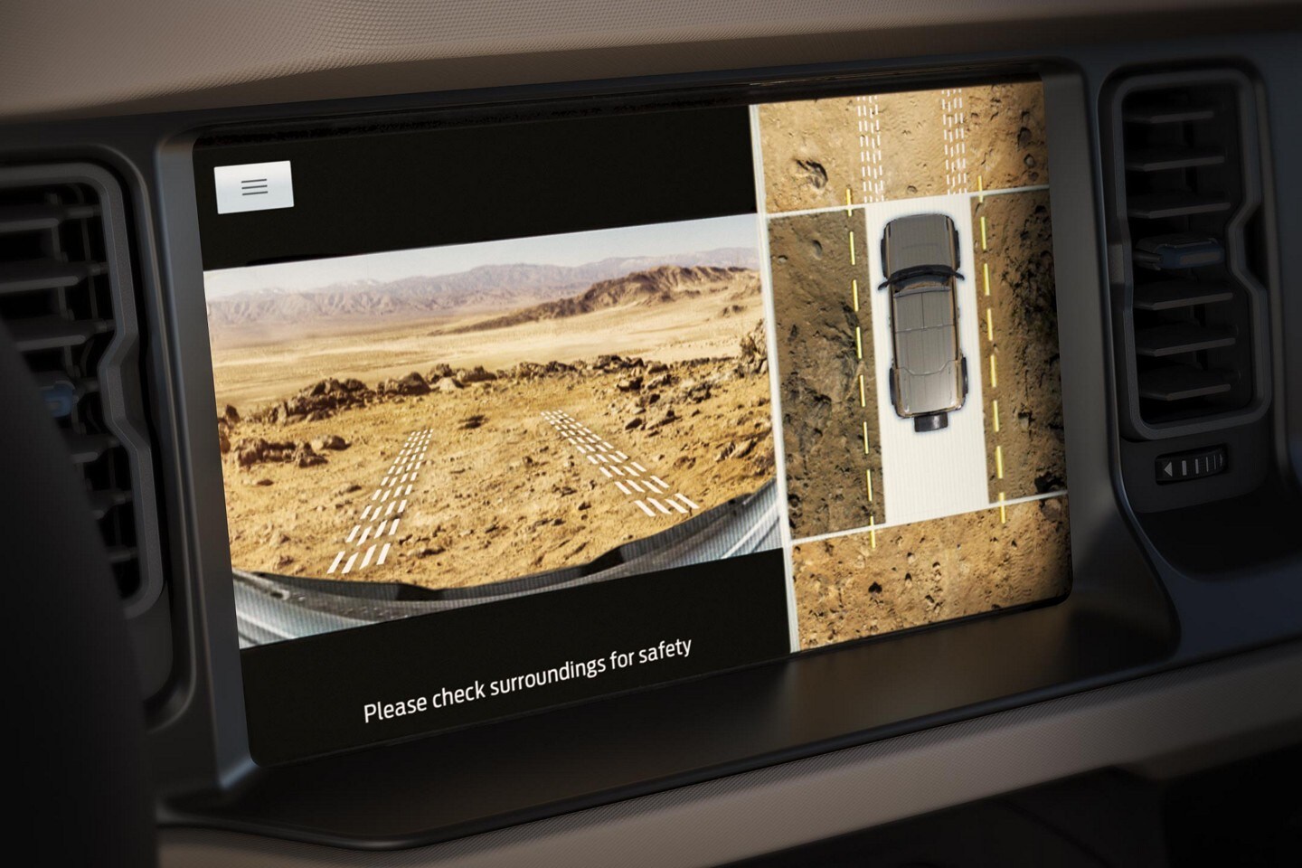 Close-up of interior touchscreen of a 2023 Ford Bronco® model
