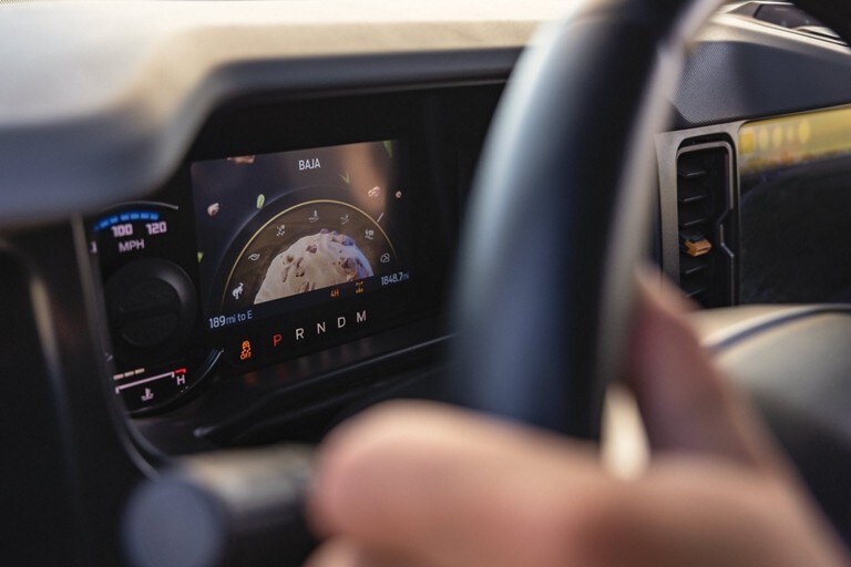 Close-up of the instrument panel