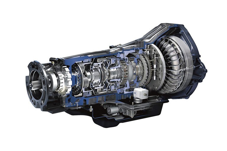 Close up of the six-speed transmission