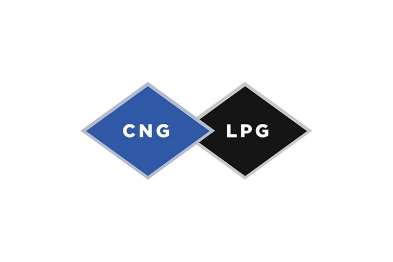 Side-by-side logos for natural gas with propane alternatives to unleaded gasoline