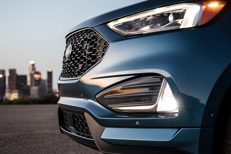 Close-up of a 2023 Ford Edge® ST with LED fog lamps