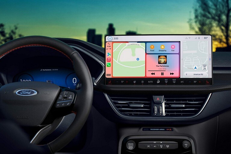 Imagen interior de una Ford Escape® 2023 con pantalla táctil con sistema SYNC® 4 en funcionamiento
