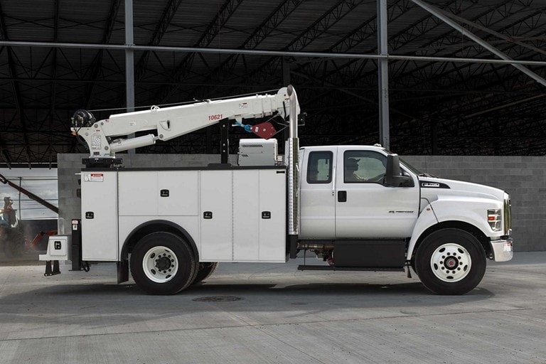 2024 Ford F-750 SuperCab in Oxford White with mechanic truck upfit