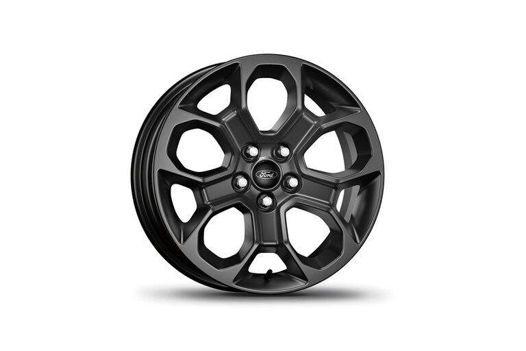 Close-up of a 2024 Ford Maverick® XLT 17-Inch Gray-Painted Aluminum Wheel