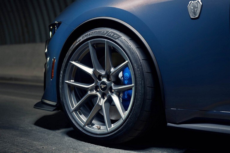 2024 Ford Mustang® Dark Horse™ model with 19-inch wheels and a Brembo™ brake system