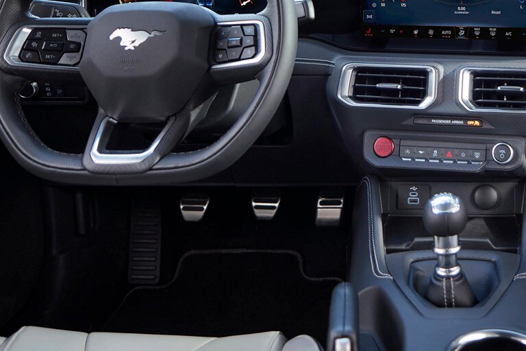 2024 Ford Mustang® interior showing aluminum foot pedals