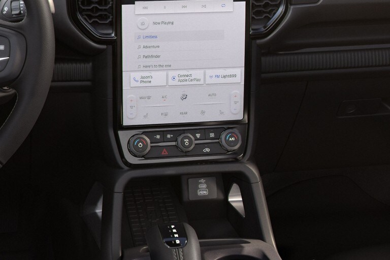 A close-up of a center stack screen in a 2024 Ford Ranger® LARIAT®
