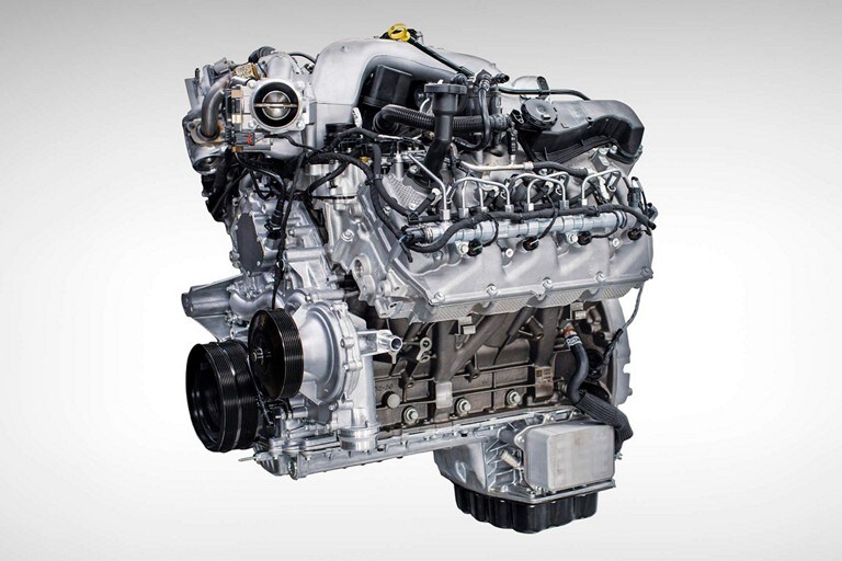 The 6.7-liter High-Output Power Stroke® V8 Turbo Diesel engine