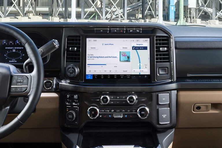 Close-up of the 12-inch LCD touchscreen