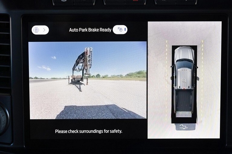 Close-up image of the display screen showing multiple camera views
