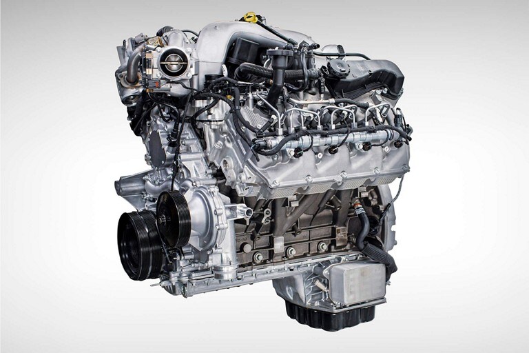 The 6.7-liter High-Output Power Stroke® V8 Turbo Diesel engine