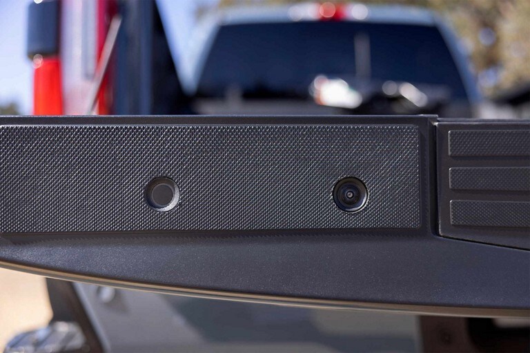 Close-up of the top-mounted camera of the Power Tailgate