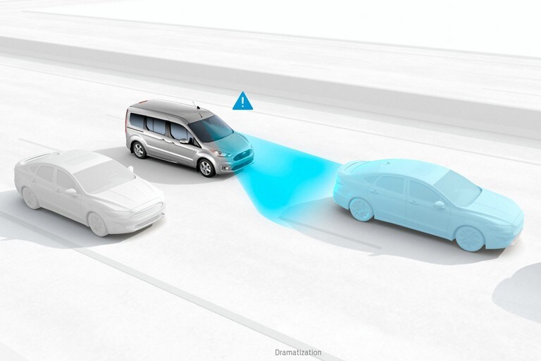 Illustration of Pre-Collision Assist with Automatic Emergency Braking System in use