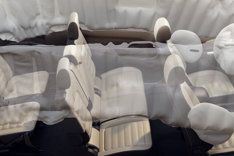 Interior view with illustration of Safety Canopy® Side-Curtain Airbags