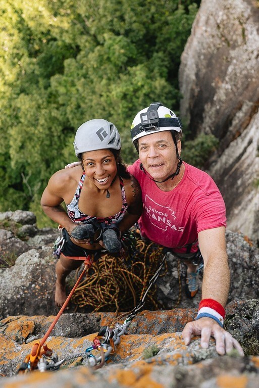 Couple rock climbing at one of America’s state parks