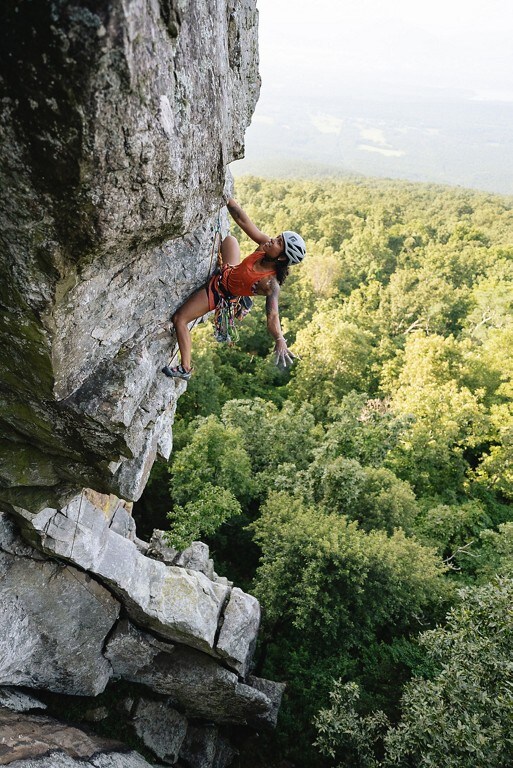 Woman rock climbing in one of America’s state parks