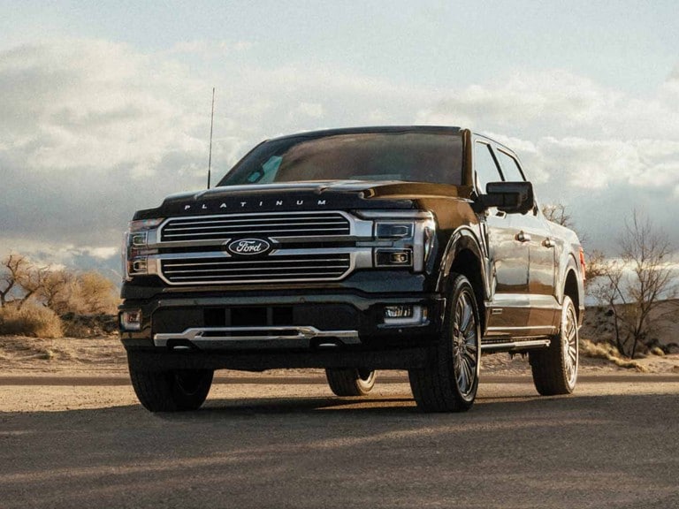 A Ford F-150® Platinum®  truck seen in a desert environment