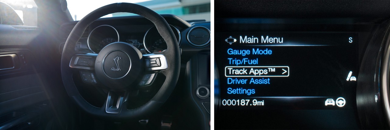 Shelby G T 350 steering wheel and instrument cluster