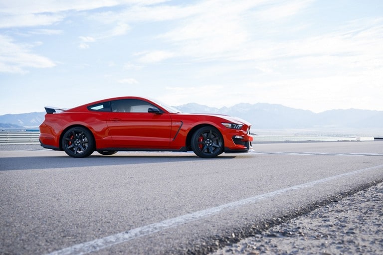 2019 Ford G T 350 R shown in full profile on a highway