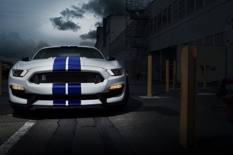 2019 Ford G T 350 seen head on at night