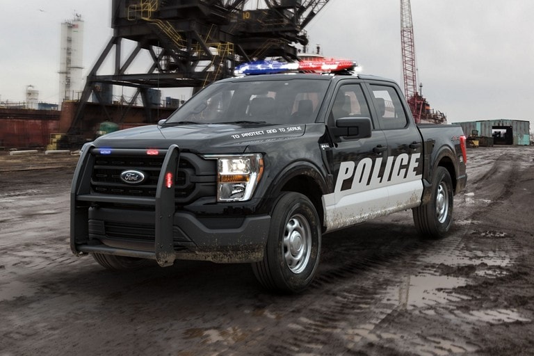 Ford f one fifty police responder drives through mud