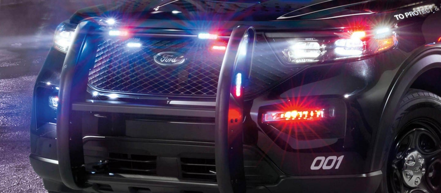 Front wheel of the police interceptor utility