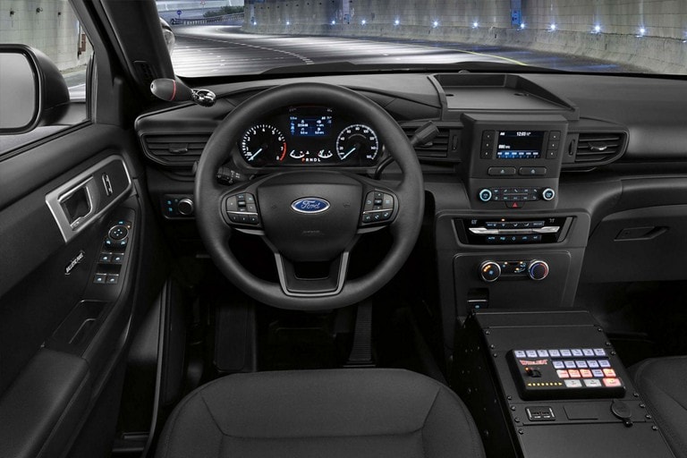 Interior of ford police interceptor utility