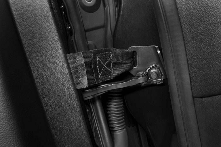 Close up of a ford police interceptor utility door tether