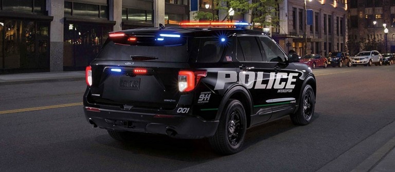 Rear view of ford police interceptor utility