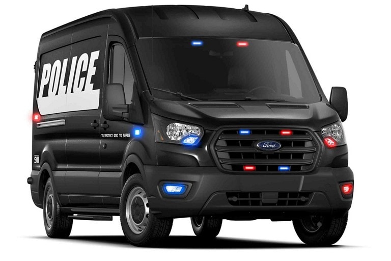 A 2021 Ford Transport Prisoner van