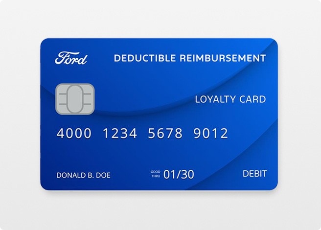Image of Ford Deductible Reimbursement loyalty card.