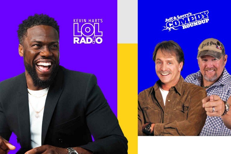 Two columns for SiriusXM comedy channels with Kevin Hart’s LOL Radio and Jeff & Larry’s Comedy Roundup.